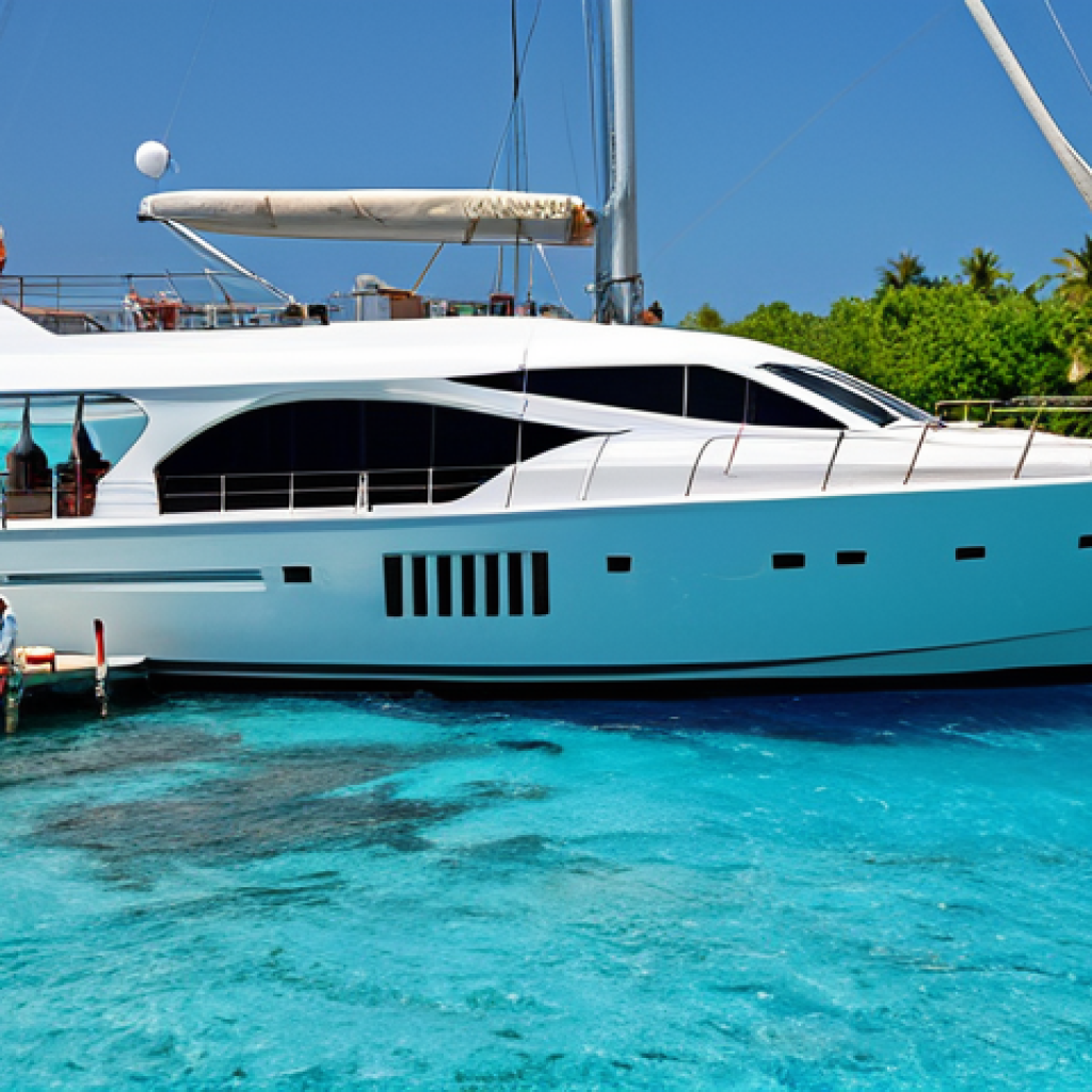 Yacht in Paradise**

"A luxury yacht sailing in the crystal-clear waters of the Maldives, surrounded by small, uninhabited islands, fully clothed tourists relaxing on deck, enjoying the tropical scenery, safe for work, appropriate content, family-friendly, perfect anatomy, correct proportions, professional photography, high quality"

**